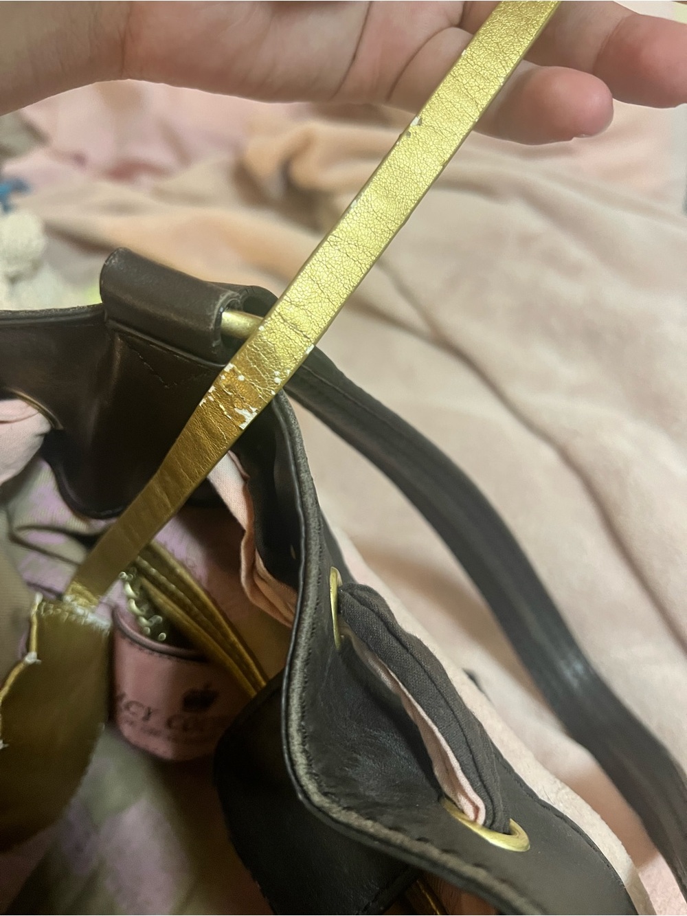 Y2K Vintage Juicy Couture Daydreamer Bag Pink Brown Scottie Dogs - Picture 15 of 16